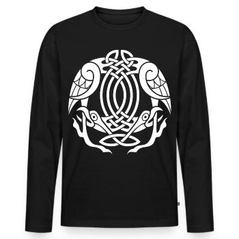 Aigles celtes (blanc) - T-shirt manches longues Premium bio Homme - noir - Devant - Nico (187cm)