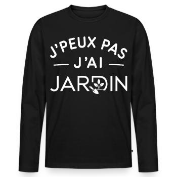 Jardin Humour Cadeau Amoureux du Jardinage - T-shirt manches longues Premium bio Homme - noir - Devant - Nico (187cm)