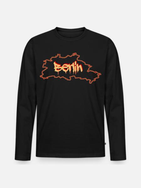 Berlin da city - Men's Premium Organic Long Sleeve Shirt - black