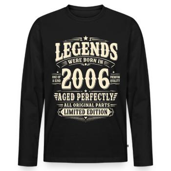 20. Geburtstag Geschenk Mann 2006 Vintage Retro - Männer Premium Bio Langarmshirt - Schwarz - Vorne - Nico (187cm)