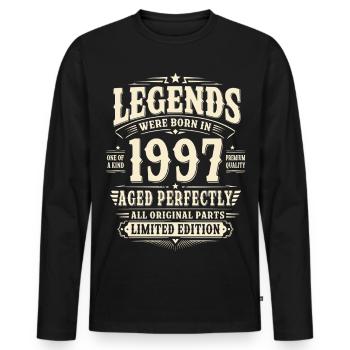 29. Geburtstag Geschenk Mann 1997 Vintage Retro - Männer Premium Bio Langarmshirt - Schwarz - Vorne - Nico (187cm)