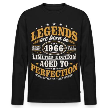 1966 Jahrgang Vintage Geburtstag Geschenk Retro - Männer Premium Bio Langarmshirt - Schwarz - Vorne - Nico (187cm)