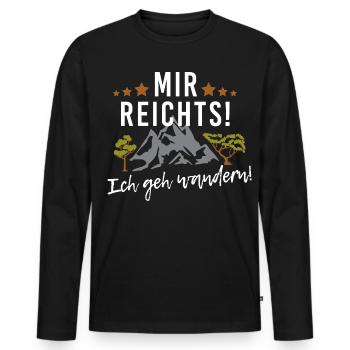 Mir reichts! Ich geh wandern! Ab in die Berge - Männer Premium Bio Langarmshirt - Schwarz - Vorne - Nico (187cm)