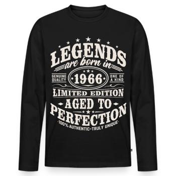 1966 Jahrgang Vintage Geburtstag Geschenk Retro - Männer Premium Bio Langarmshirt - Schwarz - Vorne - Nico (187cm)