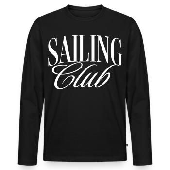 Club de voile - T-shirt manches longues Premium bio Homme - noir - Devant - Nico (187cm)