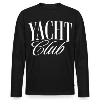 yacht club - T-shirt manches longues Premium bio Homme - noir - Devant - Nico (187cm)