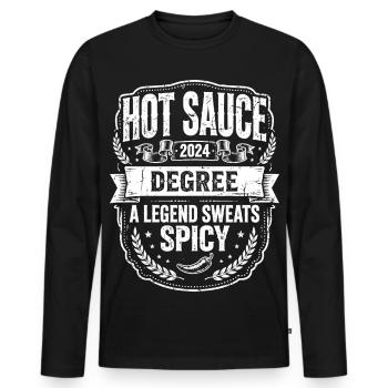 Hot Sauce Degree Spicy Legend - Männer Premium Bio Langarmshirt - Schwarz - Vorne - Nico (187cm)