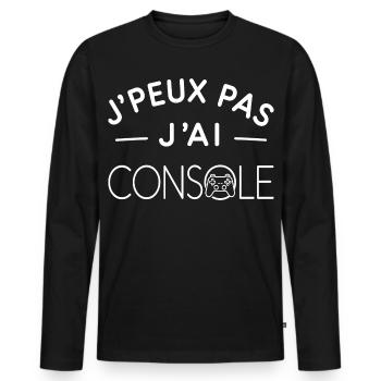 Console Humour Cadeau Passionné de Jeux Vidéo - T-shirt manches longues Premium bio Homme - noir - Devant - Nico (187cm)