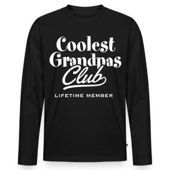 Coolest Grandpas Club - Männer Premium Bio Langarmshirt - Schwarz - Vorne - Nico (187cm)