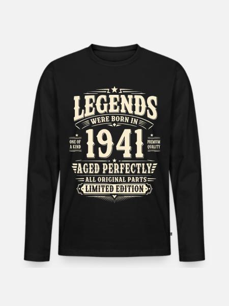 85-års fødselsdagsgave ægtemand 1941 Vintage Retro - Premium økologisk langærmet T-shirt til mænd - sort