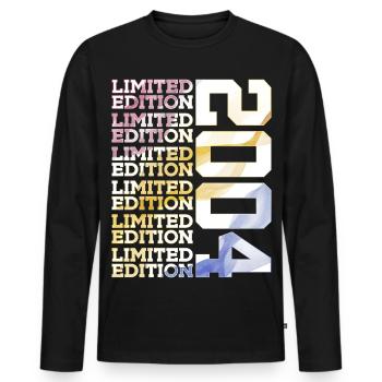 LIMITED EDITION 2004 - 22 JAHRE - 22. GEBURTSTAG - Männer Premium Bio Langarmshirt - Schwarz - Vorne - Nico (187cm)