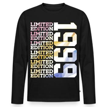 LIMITED EDITION 1999 - 27 JAHRE - 27. GEBURTSTAG - Männer Premium Bio Langarmshirt - Schwarz - Vorne - Nico (187cm)