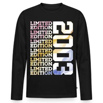 LIMITED EDITION 2003 - 23 JAHRE - 23. GEBURTSTAG - Männer Premium Bio Langarmshirt - Schwarz - Vorne - Nico (187cm)