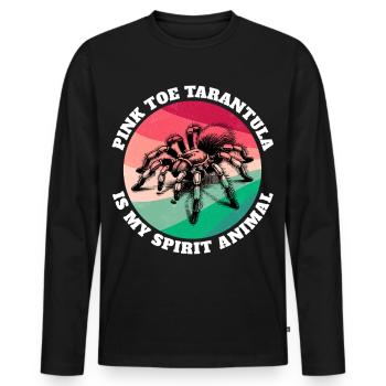 Pinkzeh Rosafuss Tarantel Sprüche - Männer Premium Bio Langarmshirt - Schwarz - Vorne - Nico (187cm)