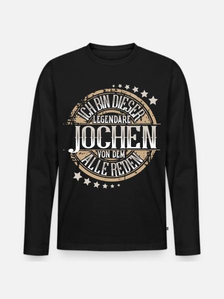 Jochen - Männer Premium Bio Langarmshirt - Schwarz