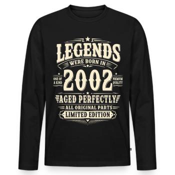 24. Geburtstag Geschenk Mann 2002 Vintage Retro - Männer Premium Bio Langarmshirt - Schwarz - Vorne - Nico (187cm)