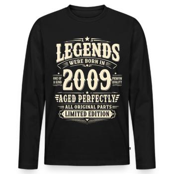 17. Geburtstag Geschenk Mann 2009 Vintage Retro - Männer Premium Bio Langarmshirt - Schwarz - Vorne - Nico (187cm)