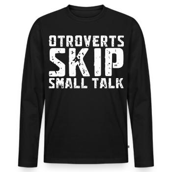 Otroverted Skippen Small Talk - Men's Premium Organic Long Sleeve Shirt - black - Front - Nico (187cm)