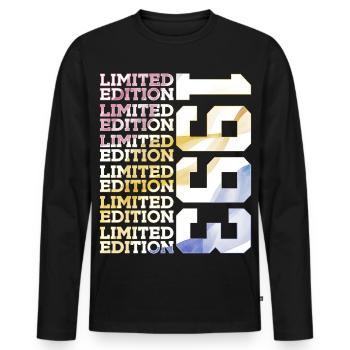 LIMITED EDITION 1993 - 33 JAHRE - 33. GEBURTSTAG - Männer Premium Bio Langarmshirt - Schwarz - Vorne - Nico (187cm)