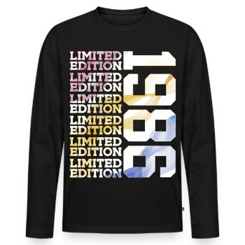 LIMITED EDITION 1986 - 40 JAHRE - 40. GEBURTSTAG - Männer Premium Bio Langarmshirt - Schwarz - Vorne - Nico (187cm)