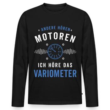 Ich höre das Variometer Segelflug - Männer Premium Bio Langarmshirt - Schwarz - Vorne - Nico (187cm)