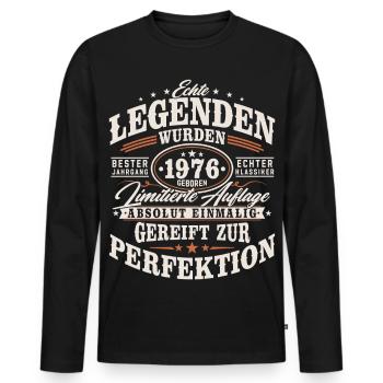 1976 Jahrgang Vintage Geburtstag Geschenk Retro - Männer Premium Bio Langarmshirt - Schwarz - Vorne - Nico (187cm)