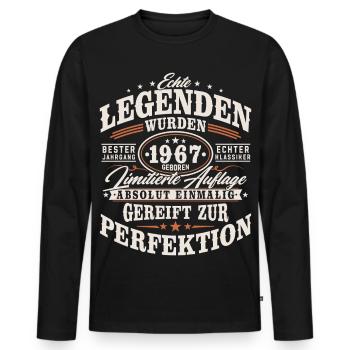 1967 Jahrgang Vintage Geburtstag Geschenk Retro - Männer Premium Bio Langarmshirt - Schwarz - Vorne - Nico (187cm)