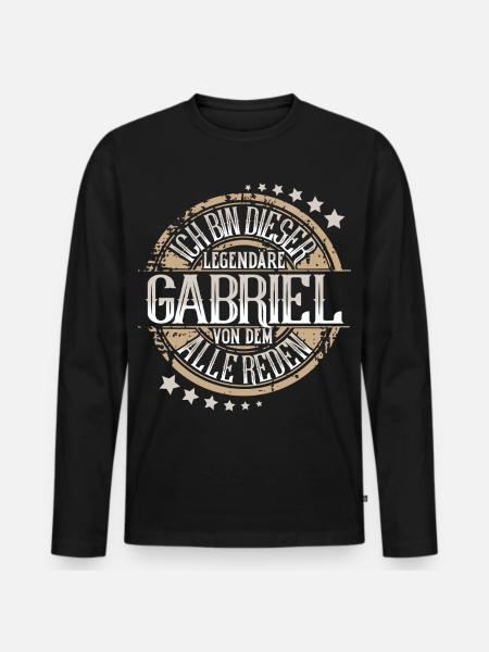 Gabriel - Männer Premium Bio Langarmshirt - Schwarz