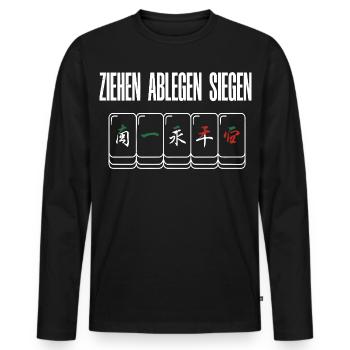 Ziehen Ablegen Siegen - Männer Premium Bio Langarmshirt - Schwarz - Vorne - Nico (187cm)