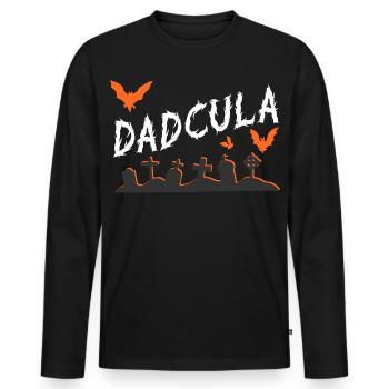 Dadcula Graveyard Gothic - Men's Premium Organic Long Sleeve Shirt - black - Front - Nico (187cm)