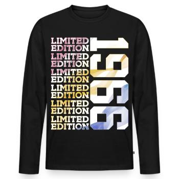 LIMITED EDITION 1966 - 60 JAHRE - 60. GEBURTSTAG - Männer Premium Bio Langarmshirt - Schwarz - Vorne - Nico (187cm)