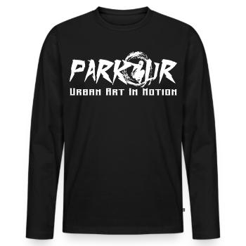Parkour - Männer Premium Bio Langarmshirt - Schwarz - Vorne - Nico (187cm)