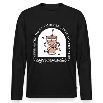 Coffee Moms Club - Männer Premium Bio Langarmshirt - Schwarz - Vorne - Nico (187cm)