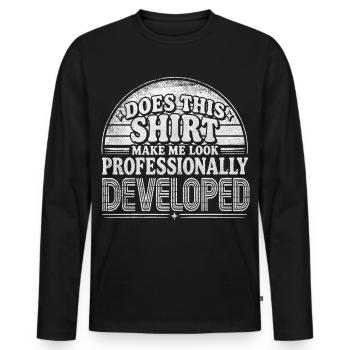 Entwickler Humor - Männer Premium Bio Langarmshirt - Schwarz - Vorne - Nico (187cm)