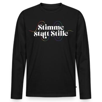 Stimme Statt Stille Shirt Für Aktivisten Toleranz - Männer Premium Bio Langarmshirt - Schwarz - Vorne - Nico (187cm)