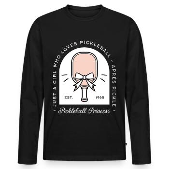Pickleball-Prinzessin-Mädchen - Männer Premium Bio Langarmshirt - Schwarz - Vorne - Nico (187cm)