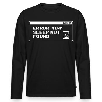 404 Sleep Not Found Pixel - Men's Premium Organic Long Sleeve Shirt - black - Front - Nico (187cm)