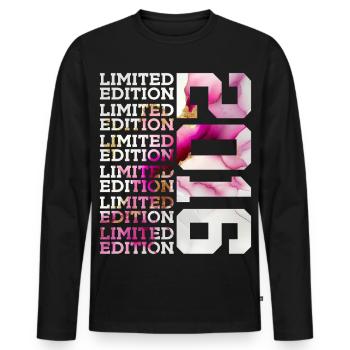 ÉDITION LIMITÉE 2016 - 10 ANS - 10E ANNIVERSAIRE - T-shirt manches longues Premium bio Homme - noir - Devant - Nico (187cm)