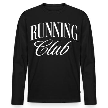 Club de course - T-shirt manches longues Premium bio Homme - noir - Devant - Nico (187cm)