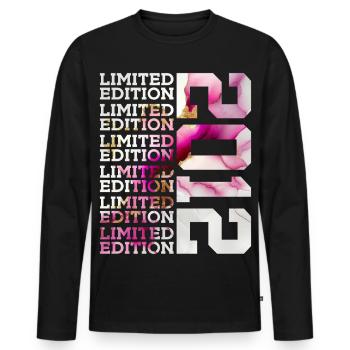 ÉDITION LIMITÉE 2012 - 14 ANS - 14E ANNIVERSAIRE - T-shirt manches longues Premium bio Homme - noir - Devant - Nico (187cm)