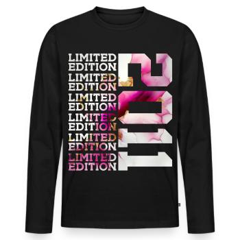 LIMITED EDITION 2011 - 15 YEARS - 15TH BIRTHDAY - Men's Premium Organic Long Sleeve Shirt - black - Front - Nico (187cm)