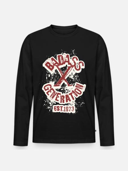 Badass Generation X 1973 - Men's Premium Organic Long Sleeve Shirt - black