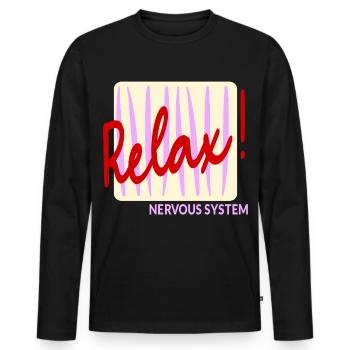 Système nerveux Détendez-vous - T-shirt manches longues Premium bio Homme - noir - Devant - Nico (187cm)