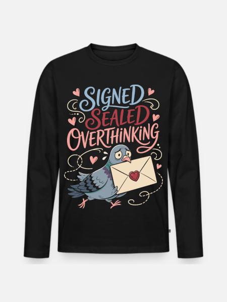 Signé Sealed Overthinking Dove - T-shirt manches longues Premium bio Homme - noir