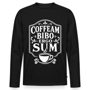 Je bois du café, donc je suis | Diction latine - T-shirt manches longues Premium bio Homme - noir - Devant - Nico (187cm)