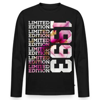 ÉDITION LIMITÉE 1993 - 33 ANS - 33E ANNIVERSAIRE - T-shirt manches longues Premium bio Homme - noir - Devant - Nico (187cm)