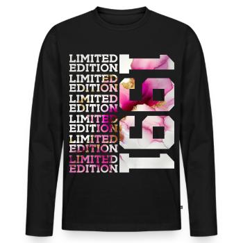 ÉDITION LIMITÉE 1991 - 35 ANS - 35E ANNIVERSAIRE - T-shirt manches longues Premium bio Homme - noir - Devant - Nico (187cm)