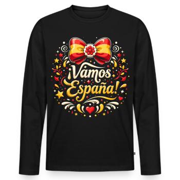 Vamos España Festif - T-shirt manches longues Premium bio Homme - noir - Devant - Nico (187cm)