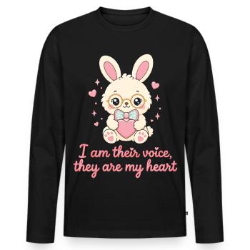 Enseignant en éducation spécialisée pour l’orthophonie - T-shirt manches longues Premium bio Homme - noir - Devant - Nico (187cm)