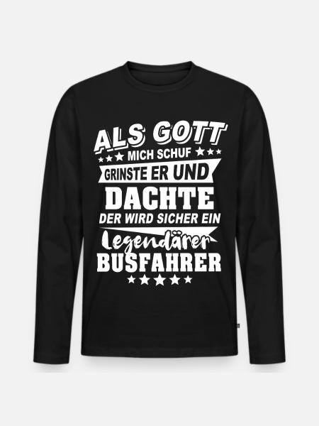 Busfahrer - Männer Premium Bio Langarmshirt - Schwarz